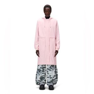 RAINS string parka in pink NWT